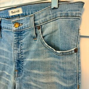 9” High Rise Skinny Jeans with Raw Hem